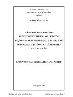 Đánh giá sinh trưởng rừng trồng thuần loài keo tai tượng acacia mangium hạt nhập từ australi tại công ty lâm nghiệp thái nguyêna 