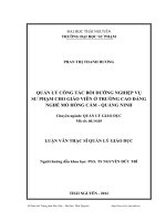 Quản lý công tác bồi dưỡng nghiệp vụ sư phạm cho giáo viên ở trường cao đẳng nghề mỏ hồng cẩm quảng ninh 