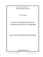Quản lý quá trình đào tạo y sĩ tại trường cao đẳng y tế điện biên 