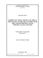 Nghiên cứu thực trạng cận thị và một số yếu tố liên quan ở học sinh trung học phổ thông thành phố bắc giang tỉnh bắc giang năm 2010 