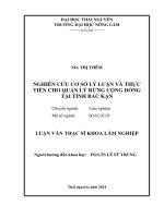 Nghiên cứu cơ sở lý luận và thực tiễn cho quản lý rừng cộng đồng tại tỉnh bắc kạn 