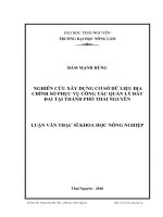 Nghiên cứu xây dựng cơ sở dữ liệu địa chính số phục vụ công tác quản lý đất đai tại thành phố thái nguyên 