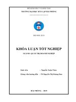 Khóa luận tốt nghiệp Quản trị doanh nghiệp Giải phát cải thiện tình hình tài chính tại công ty TNHH giao nhận và vận tải Hải Phòng