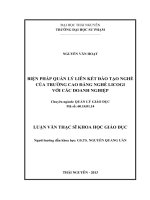 Biện pháp quản lý liên kết đào tạo nghề của trường cao đẳng nghề licogi với các doanh nghiệp 