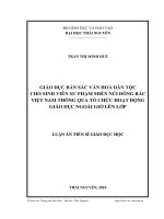 Giáo dục bản sắc văn hóa dân tộc cho sinh viên sư phạm miền núi đông bắc việt nam thông qua tổ chức hoạt động giáo dục ngoài giờ lên lớp 
