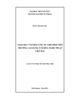 Giáo dục văn hóa ứng xử cho sinh viên trường cao đẳng văn hóa nghệ thuật việt bắc 