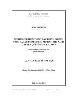 Nghiên cứu hiện trạng đất trống đồi núi trọc và đặc điểm một số mô hình phủ xanh ở huyện quế võ tỉnh bắc ninh 
