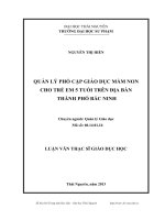 Quản lý phổ cập giáo dục mầm non cho trẻ em 5 tuổi trên địa bàn thành phố bắc ninh 