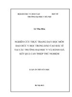 Nghiên cứu thực trạng dạy học môn đạo đức y học trong đào tạo bác sĩ tại các trường đại học y và đánh giá kết quả can thiệp thử nghiệm 