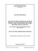 Xây dựng hệ thống đề kiểm tra đánh giá môn địa lý lớp 12 theo hướng phát triển năng lực học sinh ở trường trung học phổ thông miền núi phía bắc 