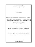 Biện pháp duy trì bền vững kết quả phổ cập giáo dục trung học cơ sở ở huyện đầm hà tỉnh quảng ninh trong giai đoạn hiện nay 