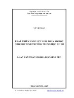 Phát triển năng lực giải toán số học cho học sinh trường trung học cơ sở 