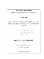 Những yếu tố ảnh hưởng đến ý định mua hàng thời trang trực tuyến tại các website nước ngoà 