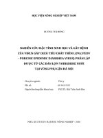 Nghiên cứu đặc tính sinh học và gây bệnh của virus gây dịch tiêu chảy trên lợn (pedv   porcine epidemic diarrhea virus) phân lập được từ các đàn lợn yorkshire nuôi tại vùng phụ cận hà nội   