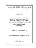 Quản lý ngân sách nhà nước trên địa bàn huyện hiệp hòa tỉnh bắc giang giai đoạn 2008 2012 