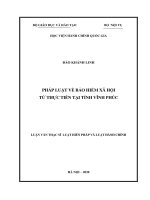 Luận văn Thạc sĩ Luật Hiến Pháp và Luật Hành chính: Pháp luật về bảo hiểm xã hội - từ thực tiễn tỉnh Vĩnh Phúc