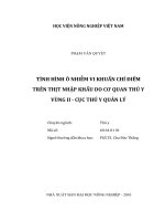 Tình hình ô nhiễm vi khuẩn chỉ điểm trên thịt nhập khẩu do cơ quan thú y vùng ii   cục thú y quản lý   