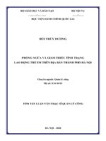 Tóm tắt Luận văn Thạc sĩ Quản lý công: Phòng ngừa và giảm thiểu lao động trẻ em trên địa bàn thành phố Hà Nội