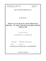Tóm tắt Luận văn Thạc sĩ Luật hiến pháp và Luật hành chính: Pháp luật về quân sự quốc phòng địa phương - Từ thực tiễn quận Ba Đình, thành phố Hà Nội