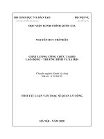 Tóm tắt Luận văn Thạc sĩ Quản lý công: Chất lượng công chức tại Bộ Lao động – Thương binh và xã hội