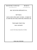 Tóm tắt Luận văn Thạc sĩ Quản lý công: Chất lượng công chức Văn hóa - xã hội cấp xã trên địa bàn thị xã Buôn Hồ, tỉnh Đắk Lắk