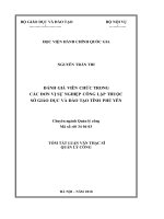 Tóm tắt Luận văn Thạc sĩ Quản lý công: Đánh giá viên chức trong các đơn vị sự nghiệp công lập thuộc Sở Giáo dục và đào tạo tỉnh Phú Yên