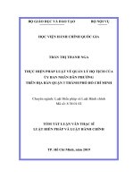 Tóm tắt Luận văn Thạc sĩ Luật Hiến pháp và Luật Hành chính: Thực hiện pháp luật về quản lý hộ tịch của ủy ban nhân dân phường trên địa bàn Quận 3 thành phố Hồ Chí Minh