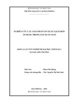 Khóa luận tốt nghiệp Kỹ thuật môi trường Nghiên cứu các giải pháp sản xuất sạch hơn áp dụng trong sản xuất giấy