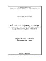 Giải pháp tăng cường cho vay đối với hộ nghèo tại ngân hàng chính sách xã hội huyện bình xuyên tỉnh vĩnh phúc 