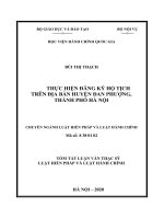 Tóm tắt Luận văn Thạc sĩ Luật Hiến Pháp và Luật Hành chính: Thực hiện đăng ký hộ tịch trên địa bàn huyện Đan Phượng, thành phố Hà Nội