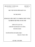 Tóm tắt Luận văn Thạc sĩ Quản lý công: Đánh giá viên chức các phòng chức năng tại Bệnh viện Phụ sản Hà Nội