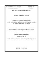 Tóm tắt Luận văn Thạc sĩ Quản lý công: Tổ chức giáo dục pháp luật về an toàn giao thông cho người học lái xe từ thực tiễn tỉnh Bắc Ninh