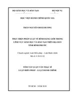 Tóm tắt Luận văn Thạc sĩ Luật Hiến pháp và Luật Hành chính: Thực hiện pháp luật về bình đẳng giới trong lĩnh vực giáo dục và đào tạo trên địa bàn tỉnh Bình Phước