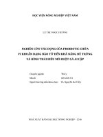 Nghiên cứu tác dụng của probiotic chứa vi khuẩn dạng bào tử đến khả năng đẻ trứng và hình thái biểu mô ruột gà ai cập   