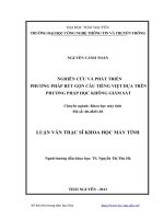 Nghiên cứu và phát triển phương pháp rút gọn câu tiếng việt dựa trên phương pháp học không giám sát 