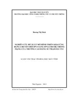 Nghiên cứu đề xuất mô hình triển khai ứng dụng chuyển đổi ipv4 sang ipv6 cho hệ thống mạng của trường cao đẳng sư phạm hà tây 