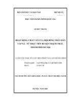 Luận văn Thạc sĩ Luật Hiến pháp và Luật Hành chính: Hoạt động chất vấn của Hội đồng nhân dân cấp xã - Từ thực tiễn huyện Thạch Thất, thành phố Hà Nội