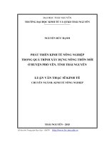 Phát triển kinh tế nông nghiệp trong quá trình xây dựng nông thôn mới ở huyện phổ yên tỉnh thái nguyên 
