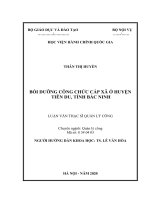 Luận văn Thạc sĩ Quản lý công: Bồi dưỡng công chức cấp xã ở huyện Tiên Du, tỉnh Bắc Ninh