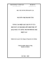 Tóm tắt Luận văn Thạc sĩ Quản lý công: Nâng cao hiệu quả quản lý của đội ngũ cán bộ Hội Liên hiệp phụ nữ quận Bắc Từ Liêm, thành phố Hà Nội hiện nay