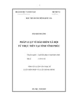 Tóm tắt Luận văn Thạc sĩ Luật Hiến pháp và Luật Hành chính: Pháp luật về bảo hiểm xã hội - từ thực tiễn tỉnh Vĩnh Phúc