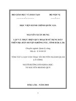Tóm tắt Luận văn Thạc sĩ Quản lý công: Lập và thực hiện quy hoạch sử dụng đất trên địa bàn huyện Krông Pắc, tỉnh Đắk Lắk