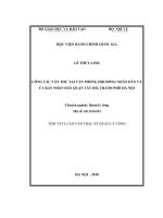 Tóm tắt Luận văn Thạc sĩ Quản lý công: Công tác Văn thư tại Văn phòng Hội đồng nhân dân và Uỷ ban nhân dân quận Tây Hồ, thành phố Hà Nội