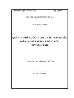 Luận văn Thạc sĩ Quản lý công: Quản lý Nhà nước về công tác thanh niên trên địa bàn huyện Krông Búk, tỉnh Đăk Lăk