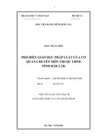 Tóm tắt Luận văn Thạc sĩ Luật Hiến pháp và Luật Hành chính: Phổ biến giáo dục pháp luật của các cơ quan chuyên môn thuộc UBND tỉnh Đắk Lắk