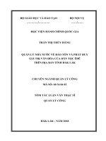 Tóm tắt Luận văn Thạc sĩ Quản lý công: Quản lý nhà nước về bảo tồn và phát huy giá trị văn hóa của dân tộc Êđê trên địa bàn tỉnh Đắk Lắk