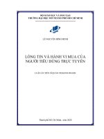 Lòng tin và hành vi mua của người tiêu dùng trực tuyến 