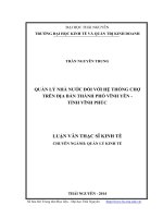 Quản lý nhà nước đối với hệ thống chợ trên địa bàn thành phố vĩnh yên tỉnh vĩnh phúc 