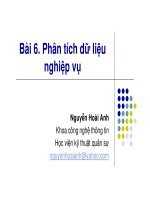 Bài giảng Bài 6: Phân tích dữ liệu nghiệp vụ