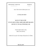 Tóm tắt Luận văn Thạc sĩ Quản lý công: Quản lý nhà nước về xây dựng nông thôn mới trên địa bàn huyện Cư M’gar, tỉnh Đắk Lắk